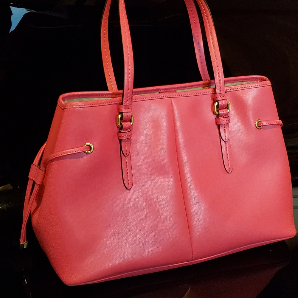 Bright Pink Coach Leather Bag And Wallet Set - Picture 5 of 16
